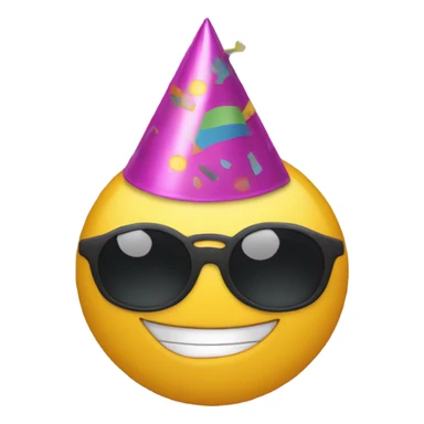 😐 with a party hat sticker