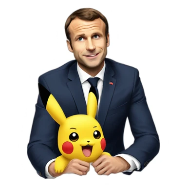 Macron déguisé en Pikachu sticker