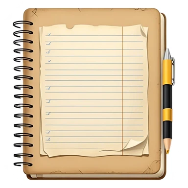 a notebook with a lot of written notes and sketches sticker