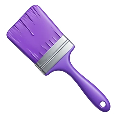 Paint brush with purple paint in the end of the brush  sticker