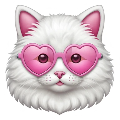 Cat with pink heart glasses sticker