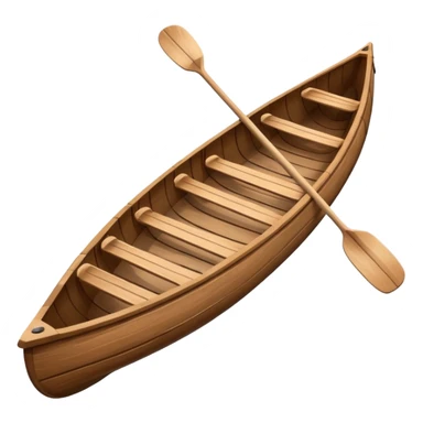Wooden canoe with 2 paddles sticker