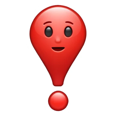 exclamation mark full red no face sticker