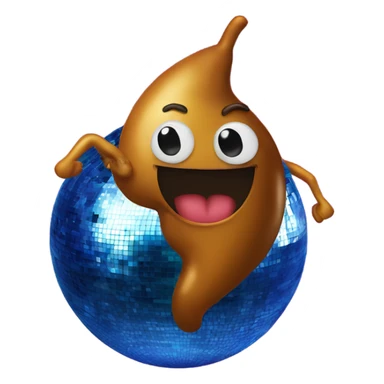 Poop dancing salsa on top of a disco ball  sticker
