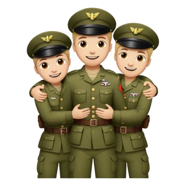 Soldados dando un abrazo de fraternidad sticker