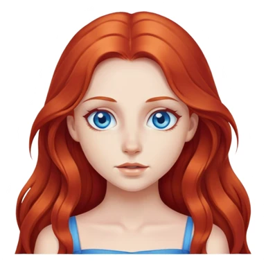 Girl with long red hair and blue eyes  sticker