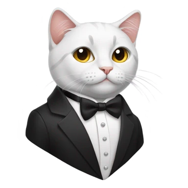 cat wearing a tuxedo sticker