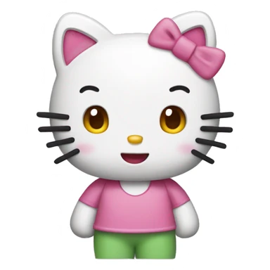 standing hello kitty emoji  sticker