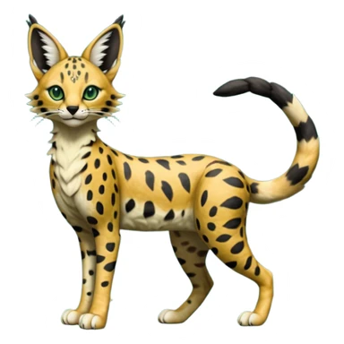 Epic complex detailed dark-hunter-green, black, realistic aesthetic-scenic-Fakémon-Sprigatito-Floragato-Meowscarada-Trico-Sergal-Serval-Vernid-creature (full body) sticker