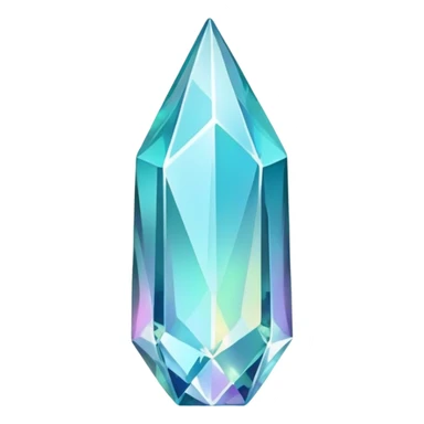 Cyan iridescent nebula crystal shard sticker