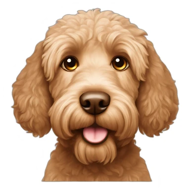 Labradoodle brown apricot with big ears brown eyes sticker
