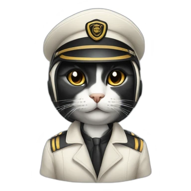cat pilot with black and cream face sticker