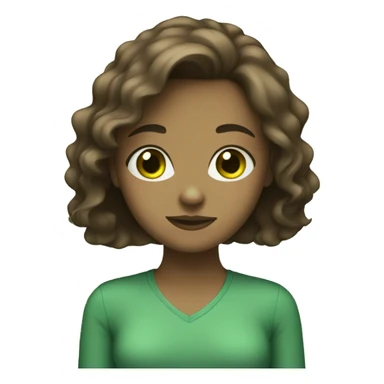 Girl that has green eyes, brown hair sticker
