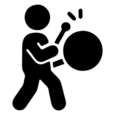 Person with a drum waking people up for sahur meal before dawn sticker