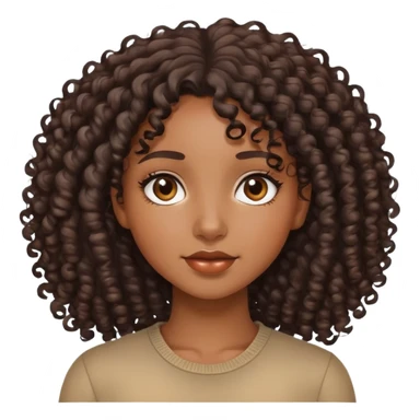 pretty black girl with curly hair sticker