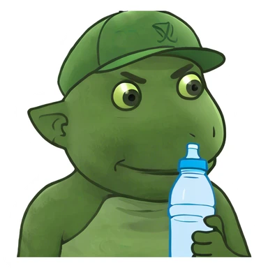 Black man holding a water bottle  sticker