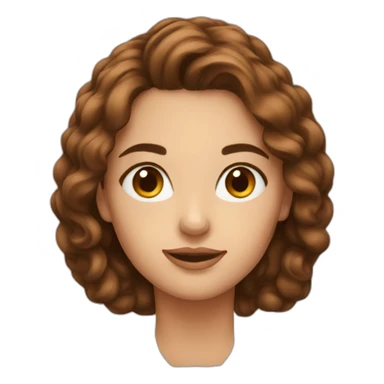 beautiful women face with brown hair sticker