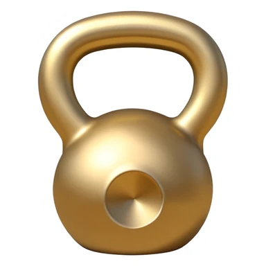 beige and gold kettlebell, sleek minimal sticker