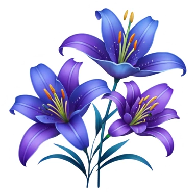 blue and purple lilies sticker