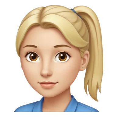 Professional woman with blonde hair in a ponytail and light brown eyes sticker