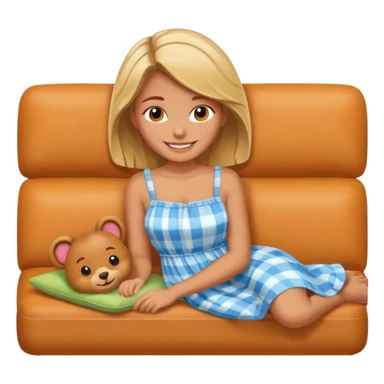 The girl works lying on the sofa sticker