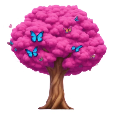 Pink Lisa frank tree covered with large butterflies  sticker