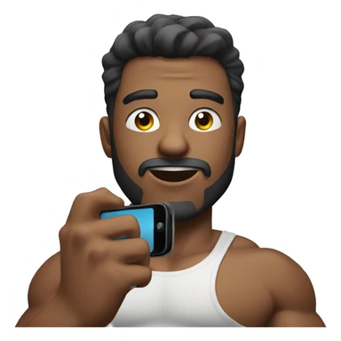 muscular male with phone sticker