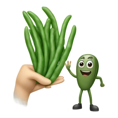 Green bean high five a sardine  sticker