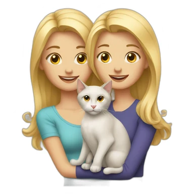 blonde Family with 2 cats sticker