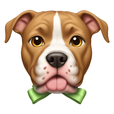 Light brown pitbull with ears cut and bows sticker