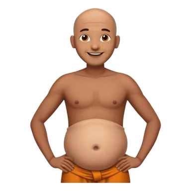 Slim Indian with belly and bald sticker