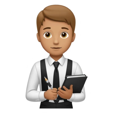 Waiter asking for what you want to eat sticker