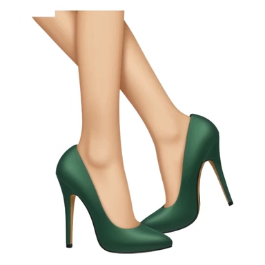 light skin female legs close up in dark green pumps sticker
