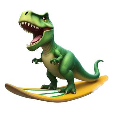 T rex on surfboard sticker