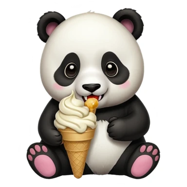 Panda eating ice cream sticker