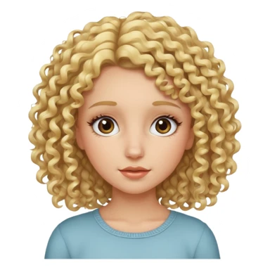 Girl with blonde curly hair and lashes sticker