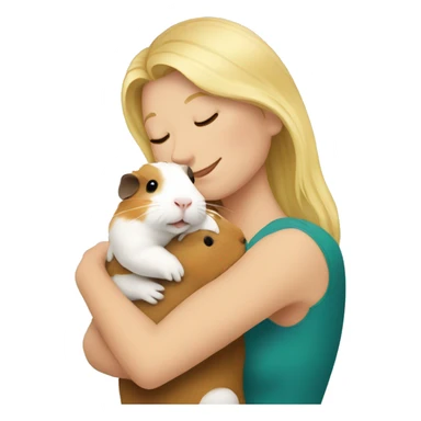 Blonde Woman hugging a guineapig sticker