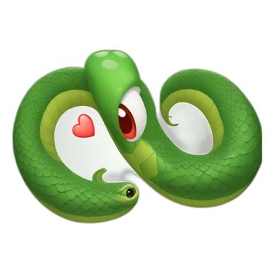 snake with heart in eye sticker
