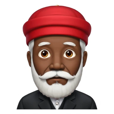 black suited old man with red fes hat sticker