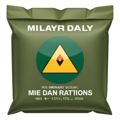 military daily dry rations green color sticker
