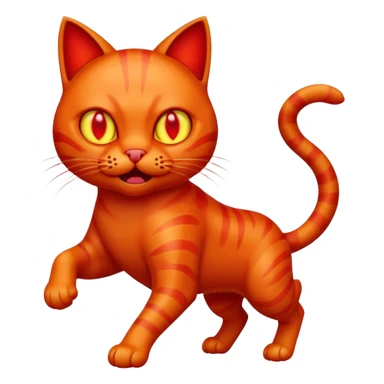 glowing red scary cat with red eyes running sticker