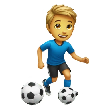 kid play soccer sticker