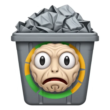brain in trash sticker