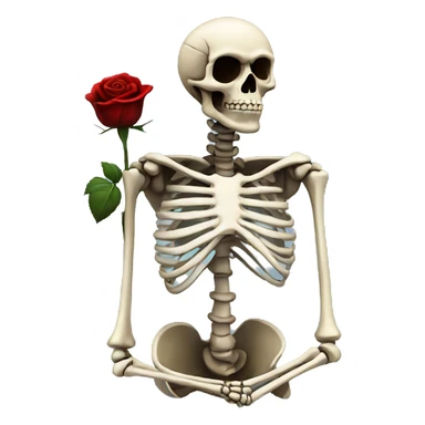 Skeleton with black rose seriously judging  sticker