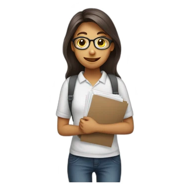 student carrying exam sheets sticker
