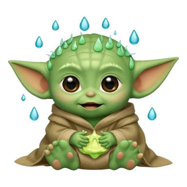 Baby joda felice con le lacrime agli occhi di felicità sticker