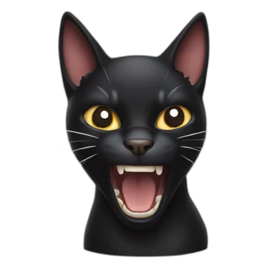 screaming black cat sticker