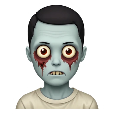 zombie boy black hair e cabelo curto quase careca sticker