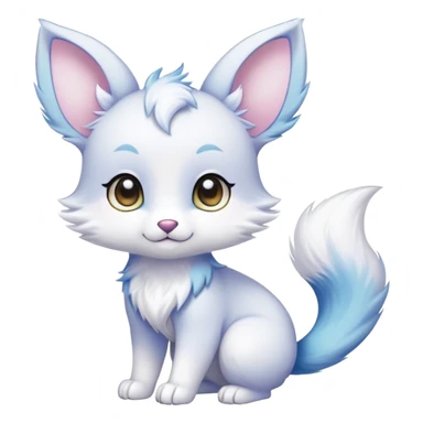 Kawaii bright fantasy ethereal anthro fursona animal with a tufted tail and round ears sticker