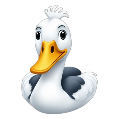 Schwan mit Krone auf dem kopf sticker